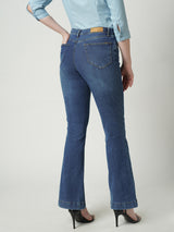 Women Blue K5013 High Rise Flare Jeans