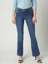 Women Blue K5013 High Rise Flare Jeans