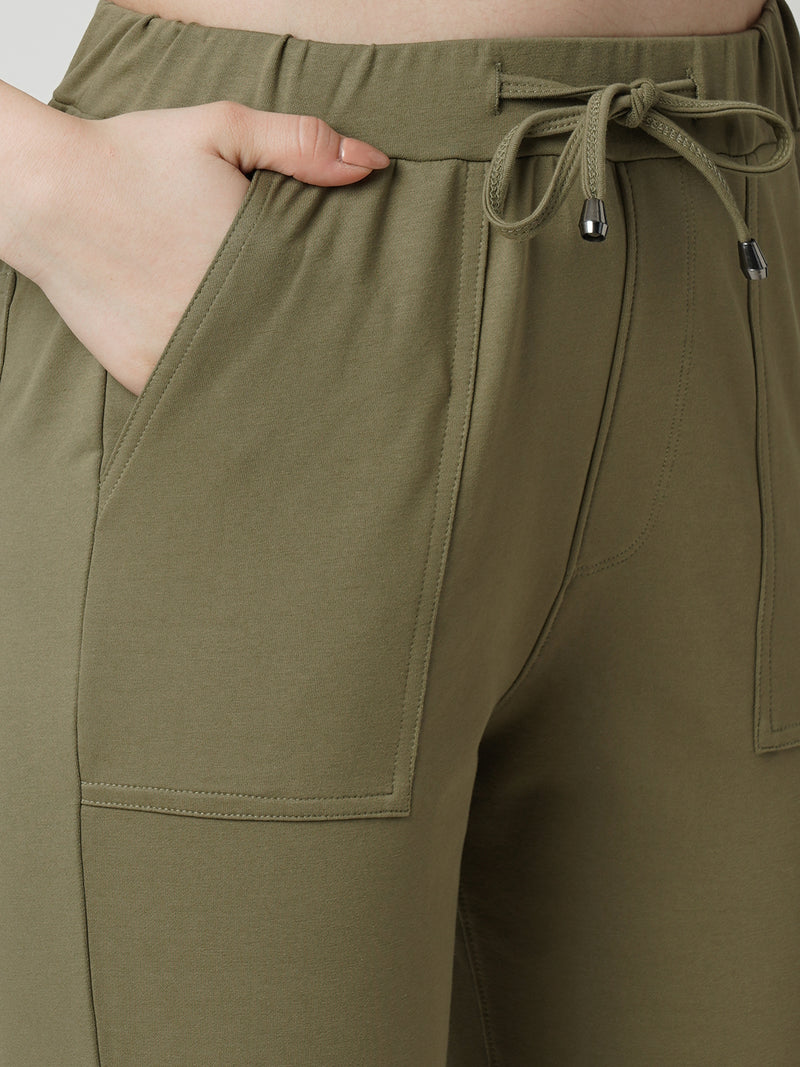 Women Olive High Rise Skinny Fit Athleisure
