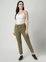 Women Olive High Rise Skinny Fit Athleisure