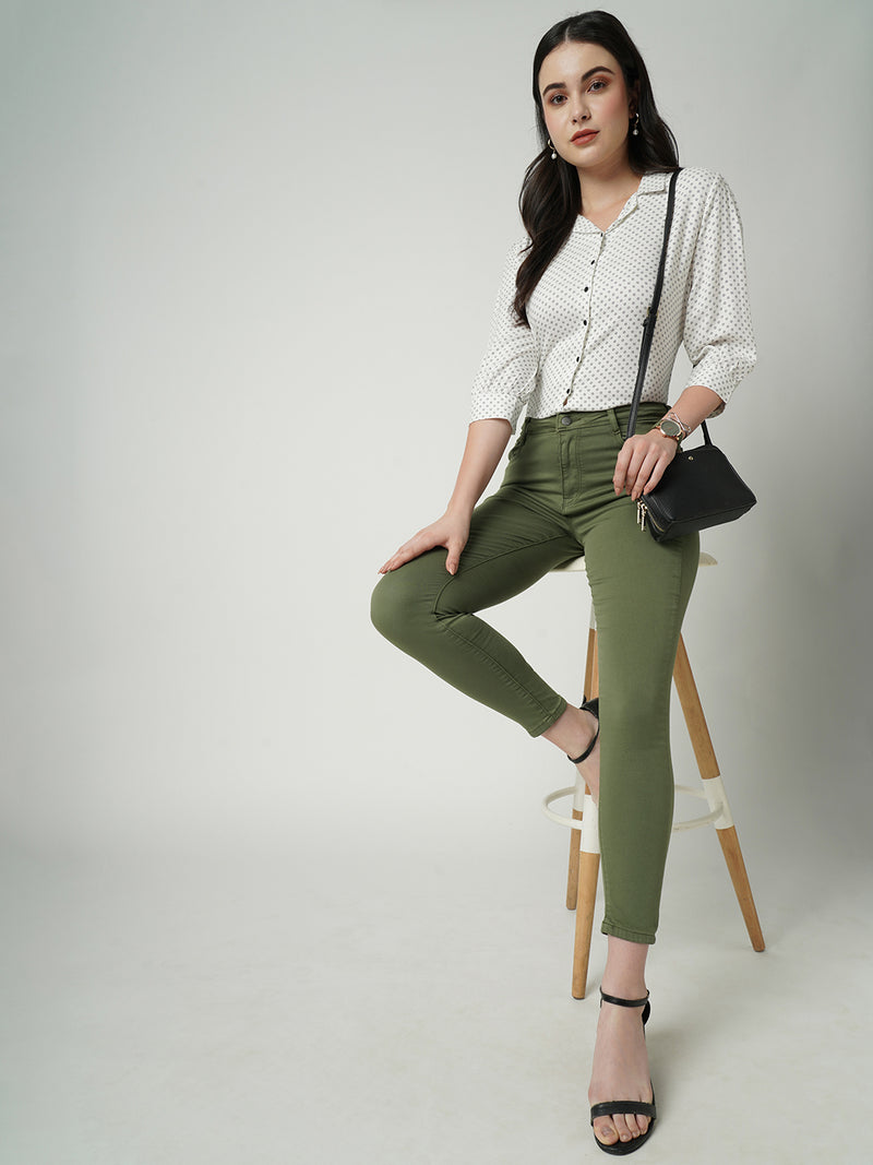 Women Olive K5040 Super High Rise Super Skinny Jeans