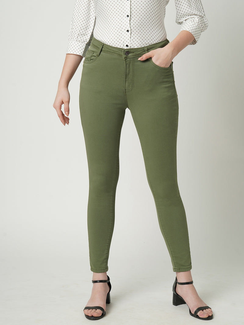 Women Olive K5040 Super High Rise Super Skinny Jeans