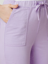 Women Lilac Solid High Rise Jogger