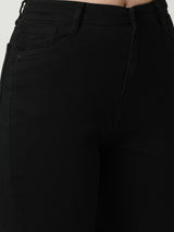 Women Black K6030 High Rise Slim Straight Fit Jeans