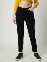 Women Black K6030 High Rise Slim Straight Fit Jeans