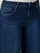 Women Dark Blue K4068 Mid Rise Push Up Super Skinny Jeans