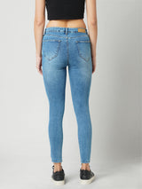 Women Mid Blue High Rise Skinny Fit Jeans
