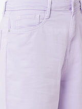 Women Lilac High Rise Wide Leg Jeans