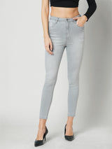Women Grey Super High Rise Super Skinny Jeans