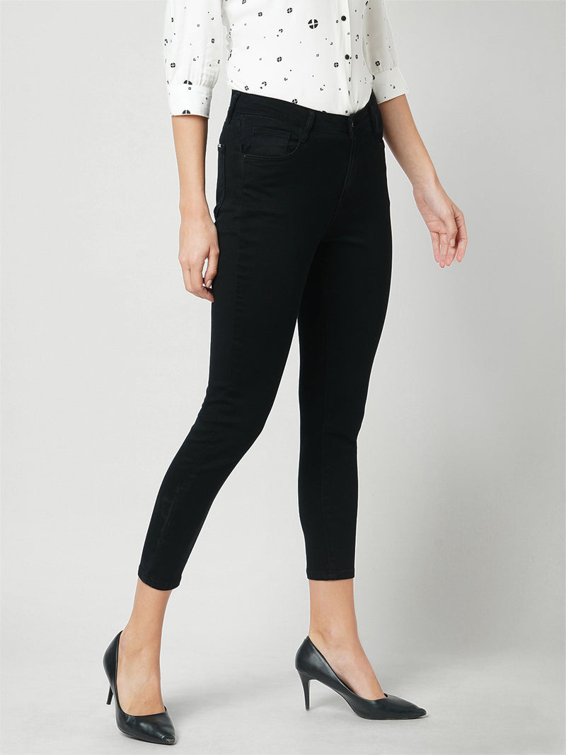Women Black High Rise Skinny Fit Jeans