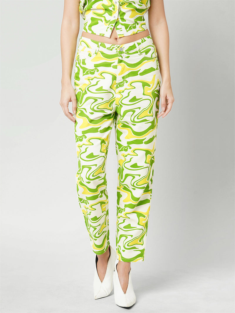 Women Multicolor High Rise Mom Fit