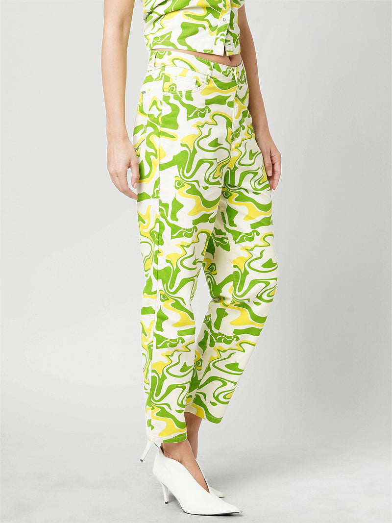 Women Multicolor High Rise Mom Fit