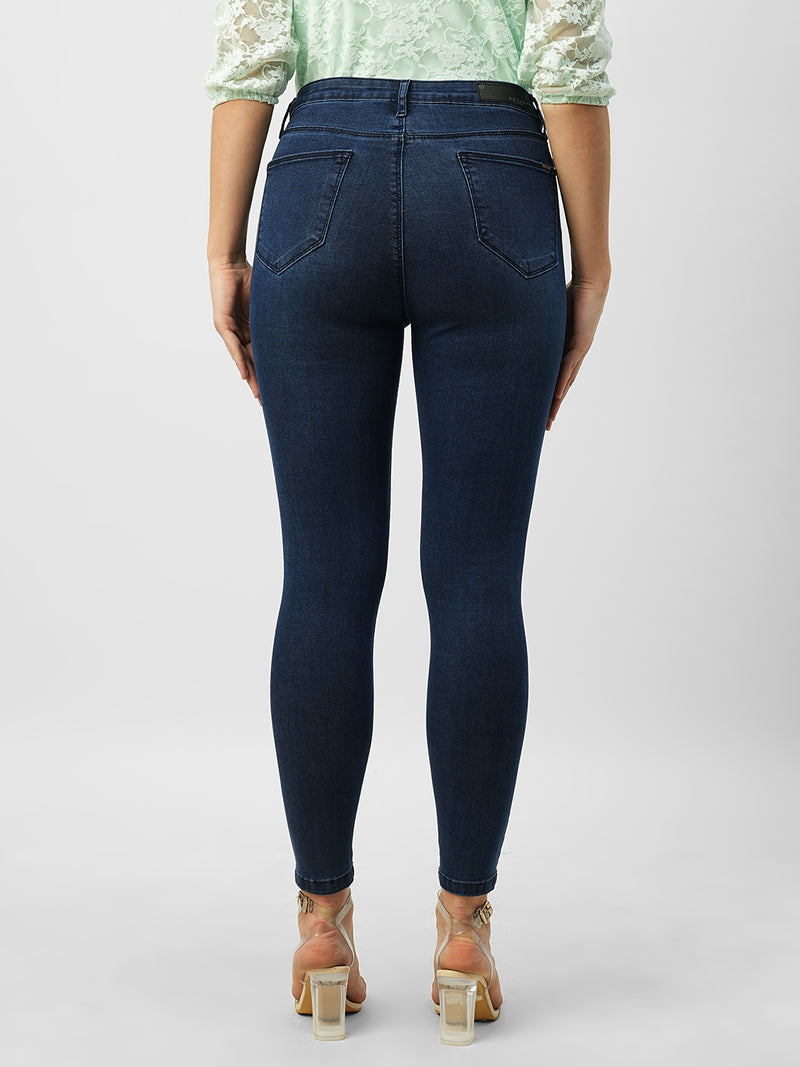 Women Dark Blue High Rise Skinny Fit Jeans