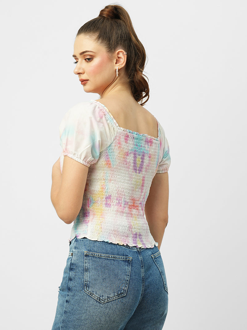 Women Multi Tie & Dye Crop Top