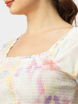 Women Multi Tie & Dye Crop Top