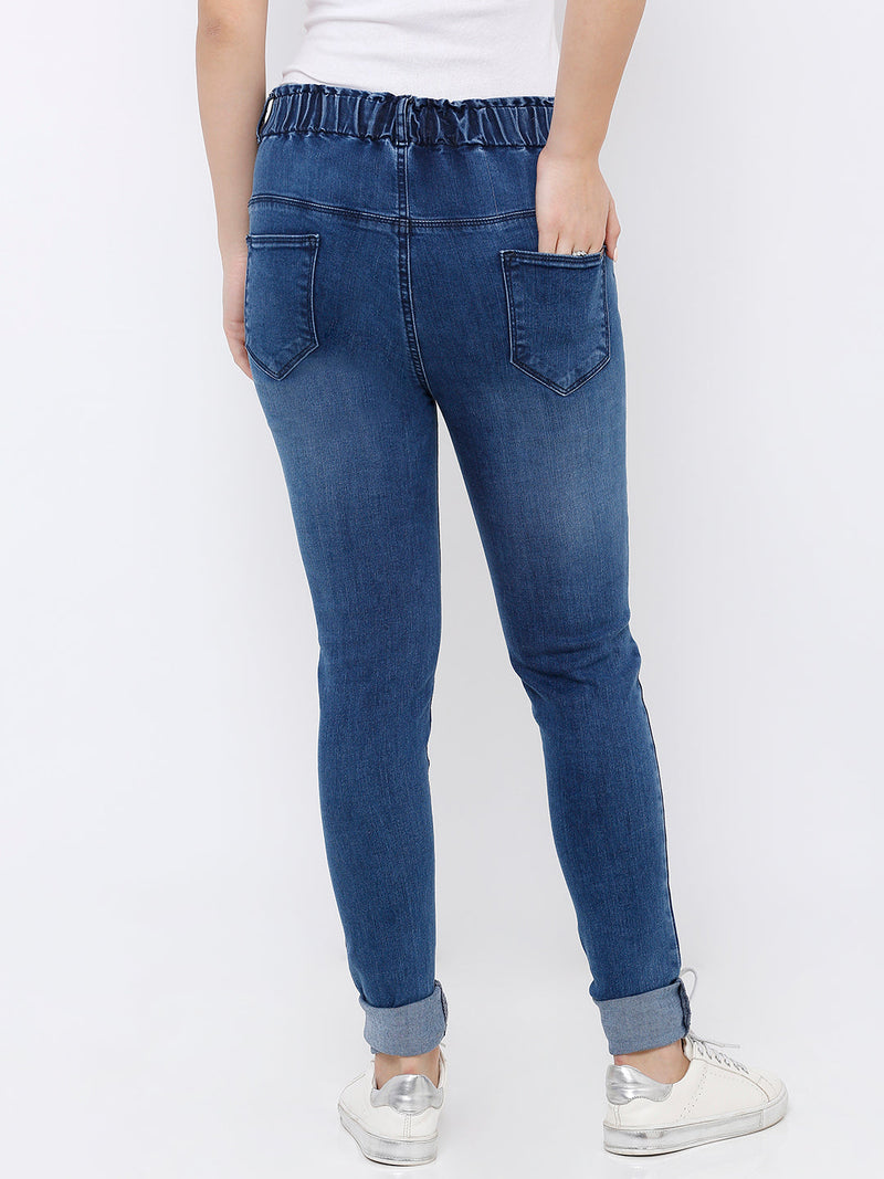 K4014 High-Rise Skinny Jeans - Blue