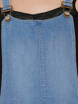 Women Mid Blue Solid Short Dungrees - Mid Blue