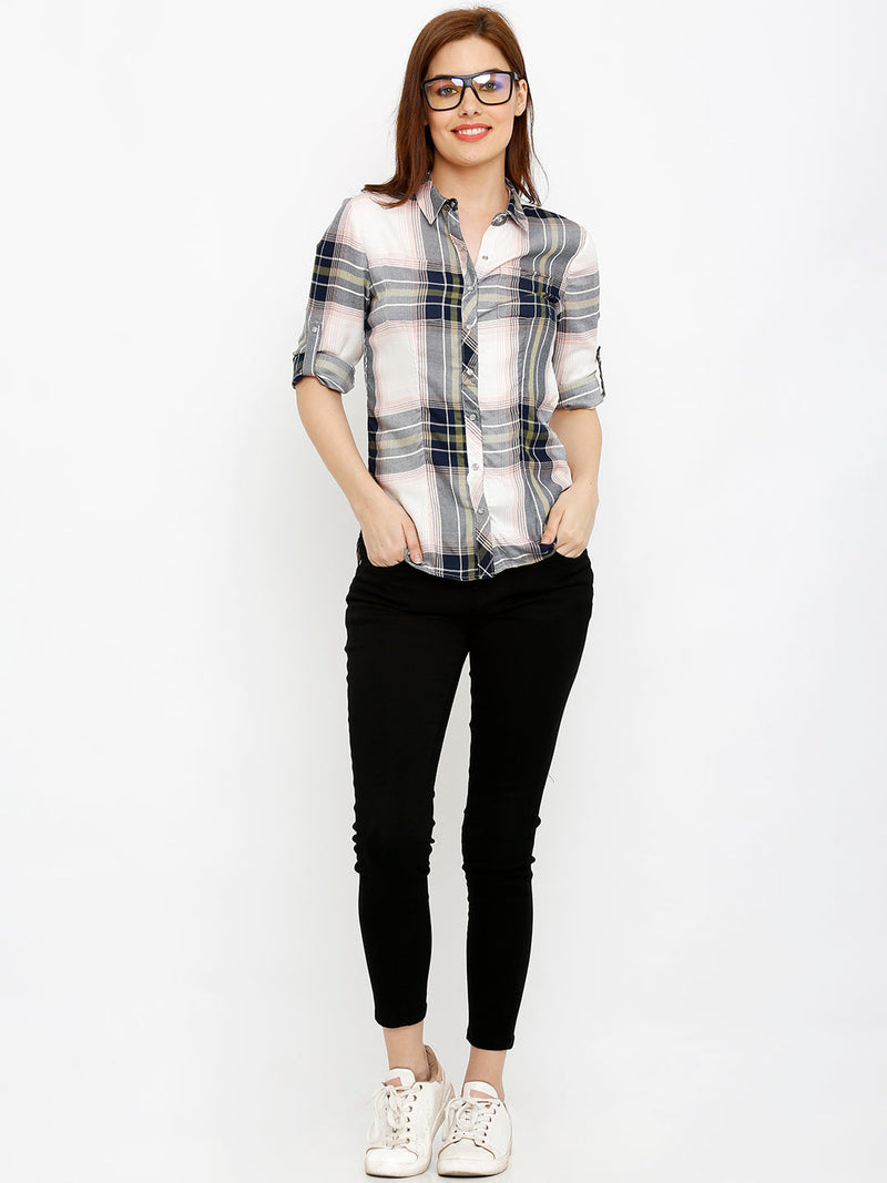 Women Multi Colour Checked Shirts - Multi Color