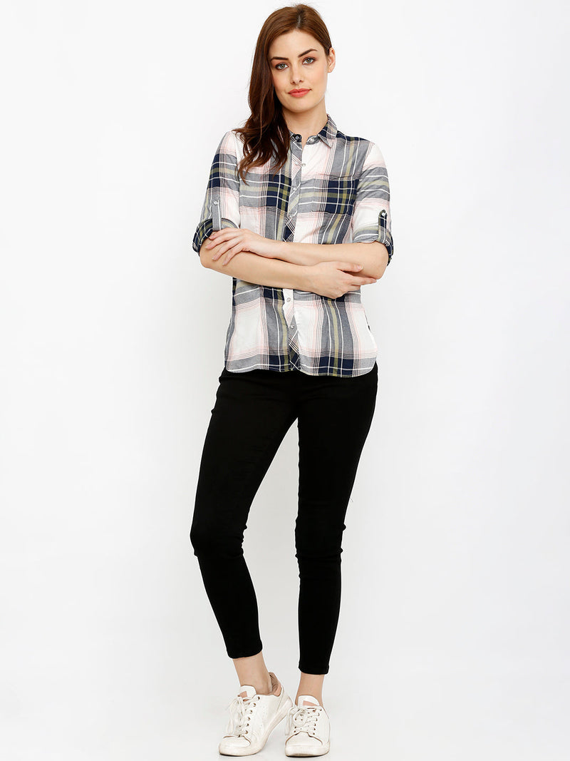 Women Multi Colour Checked Shirts - Multi Color