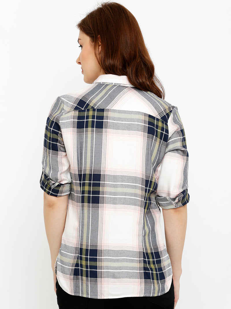 Women Multi Colour Checked Shirts - Multi Color
