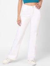 K5094 High-Rise Mini Flare Jeans - White