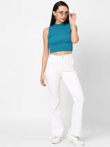 K5094 High-Rise Mini Flare Jeans - White