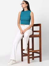 K5094 High-Rise Mini Flare Jeans - White