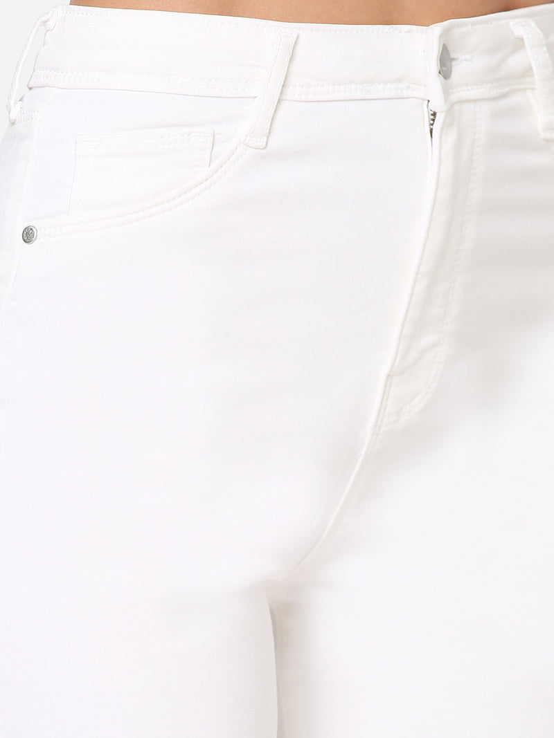 K5094 High-Rise Mini Flare Jeans - White