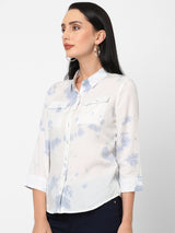 Women Sky White Tie & Dye Shirt