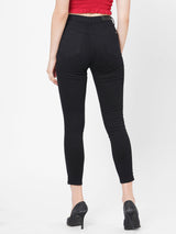 K4014 High-Rise Skinny Ripped Jeans - Black