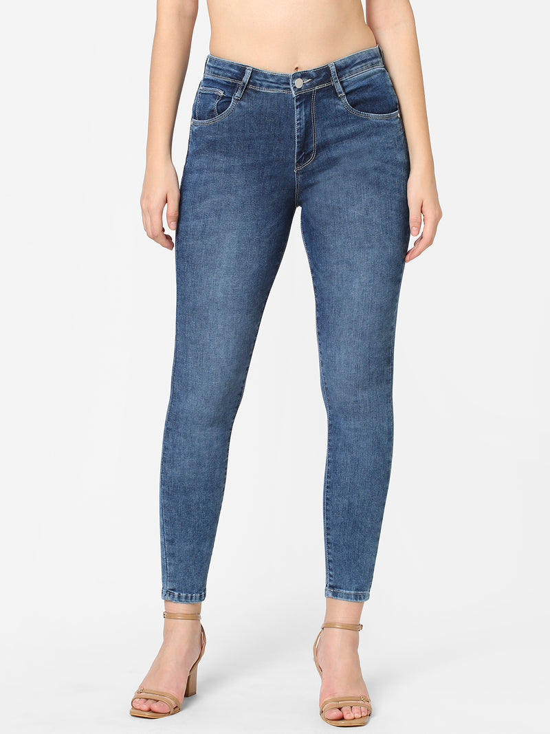 K4014 High-Rise Skinny Jeans - Blue