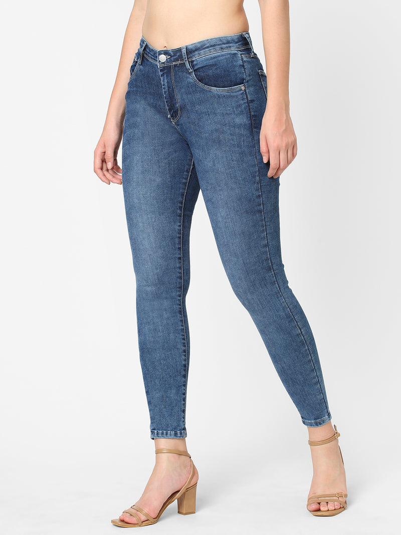 K4014 High-Rise Skinny Jeans - Blue
