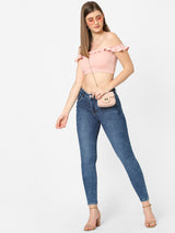 K4014 High-Rise Skinny Jeans - Blue