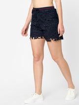 High-Rise Loose Fit Shorts - Navy
