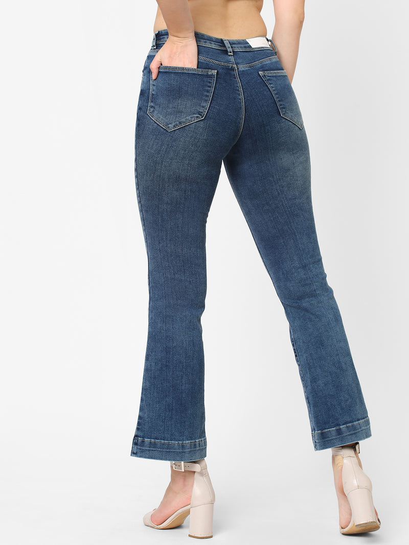 K5013 High-Rise Flare Jeans - Blue