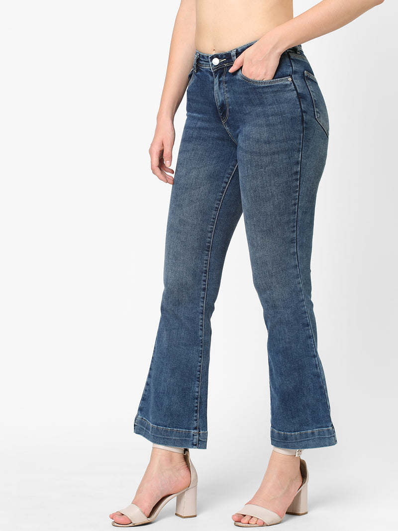 K5013 High-Rise Flare Jeans - Blue