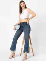 K5013 High-Rise Flare Jeans - Blue