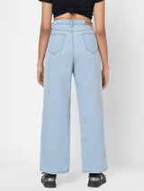 K5031 High-Rise Wide Leg Jeans - Light Blue