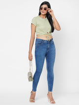 K4014 High-Rise Skinny Jeans - Blue