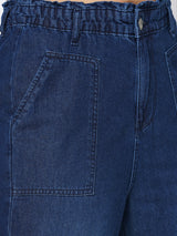 High-Rise Baggy Fit Jeans - Blue