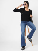 K5094 High-Rise Mini Flare Jeans - Blue