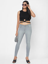 K4014 High-Rise Skinny Jeans - Grey