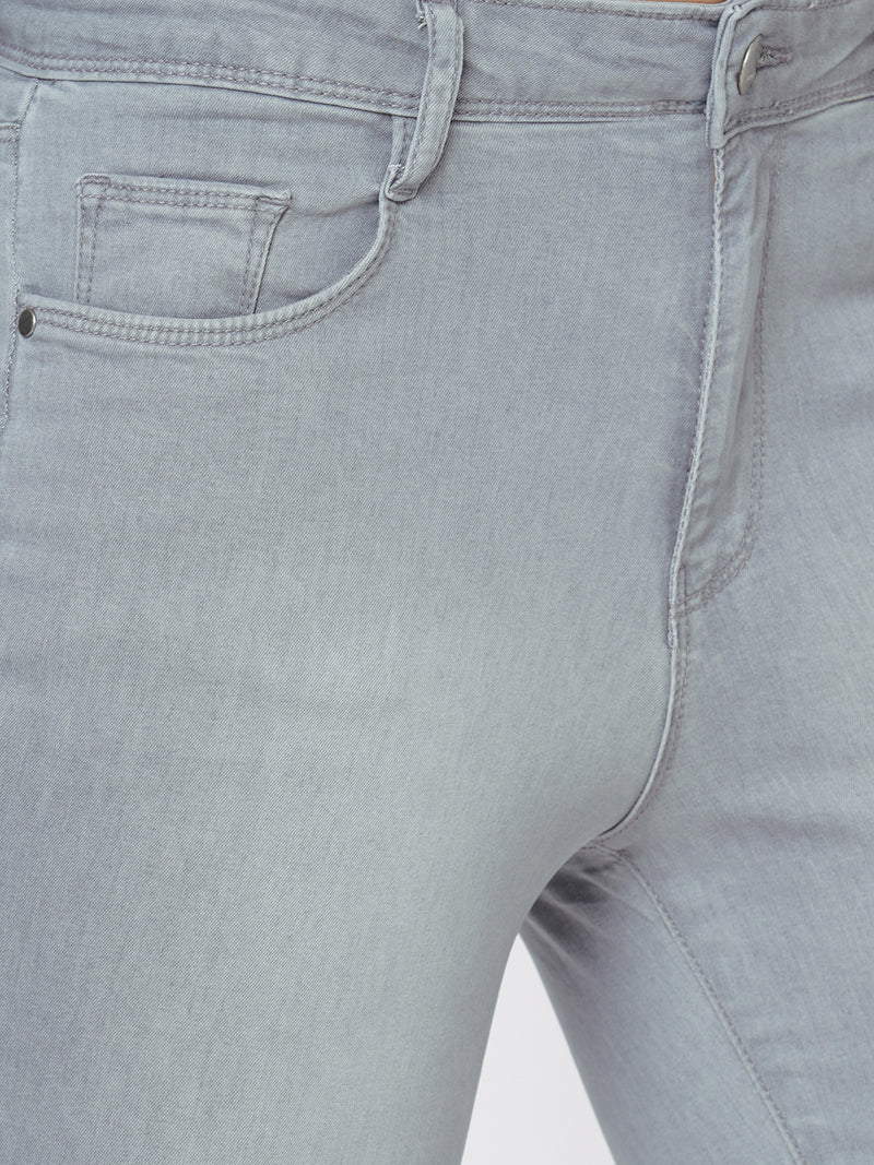 K4014 High-Rise Skinny Jeans - Grey