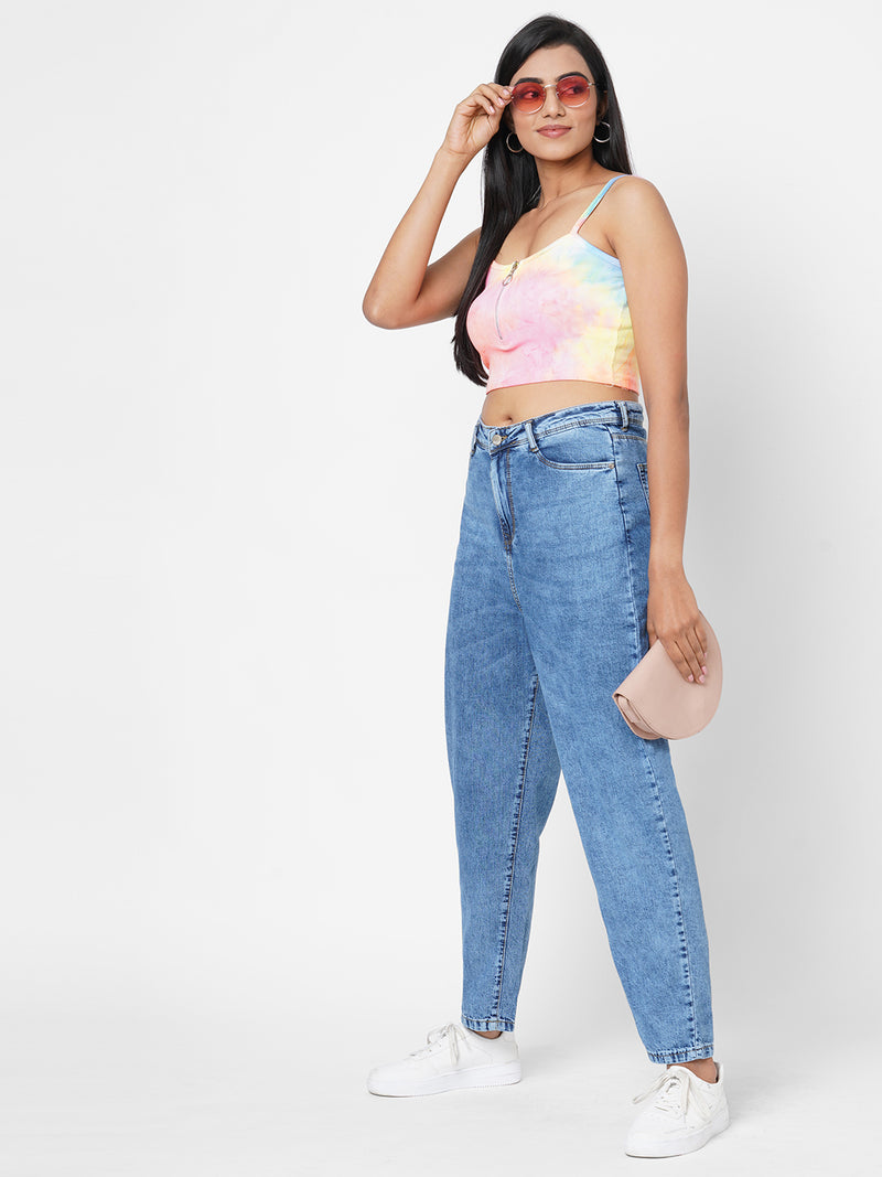 K6012 High Rise Balloon Fit Jeans - Blue