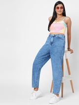 K6012 High Rise Balloon Fit Jeans - Blue