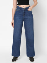 K6021 High-Rise Parallel Wide Leg Jeans - Blue