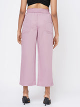 High-Rise Paper Bag Culottes - Dusty Pink