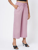 High-Rise Paper Bag Culottes - Dusty Pink