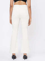 K5094 High-Rise Mini Flare Jeans - Ecru
