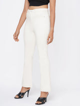 K5094 High-Rise Mini Flare Jeans - Ecru